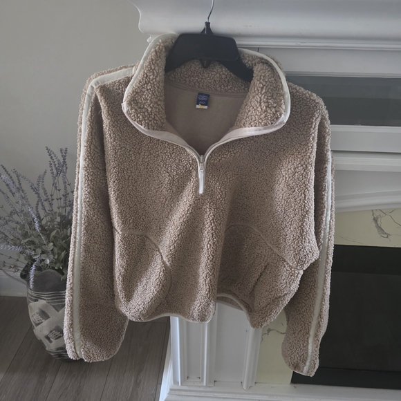 Old Navy Tan Sherpa Cowl Sweater - Picture 1 of 3